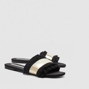 ZARA SLIDES WITH FRINGE